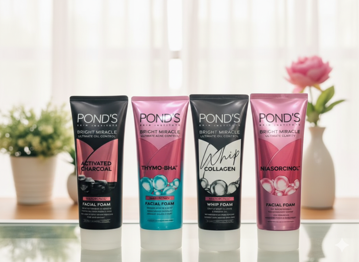 POND’S Bright Miracle Activated Charcoal Facial Foam – Ultimate Oil Control & Deep Cleansing Face Wash