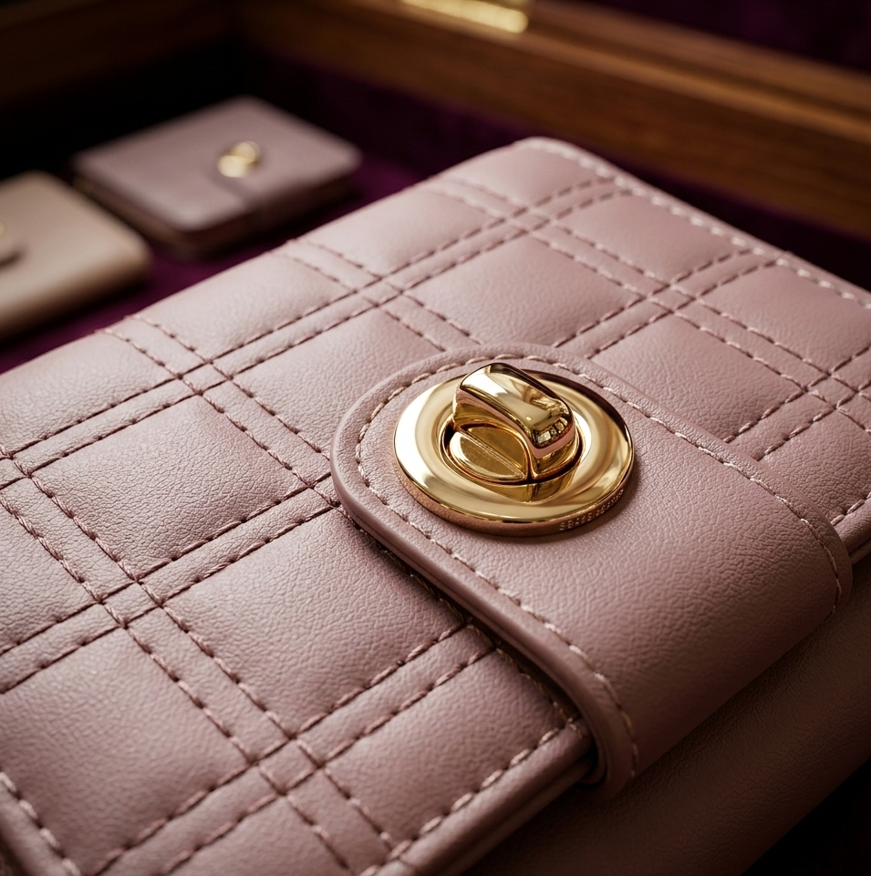 Keep your essentials organized in style with this chic check pattern PU leather wallet  Compact design with secure metal button closure—perfect for everyday elegance