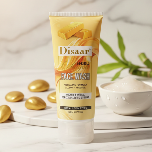 Disaar 24K Gold Face Wash Liquid For All Skin Types 150Ml Anti Aging Formula Organic And Natural Cleanser