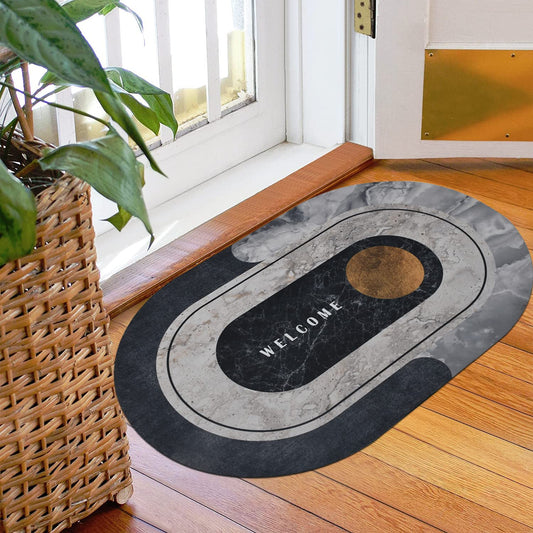 Home/Bath Mat Super Absorbent Quick Drying Bathroom Rugs Non Slip Kitchen Entrance Doormat Modern Napa Skin Floor Mats Home Decor (only round shape) (random colors)